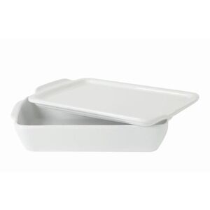 Baking Dish New White Stoneware 8x6 Covered Baking Dish W/Multi-Purpose Lid